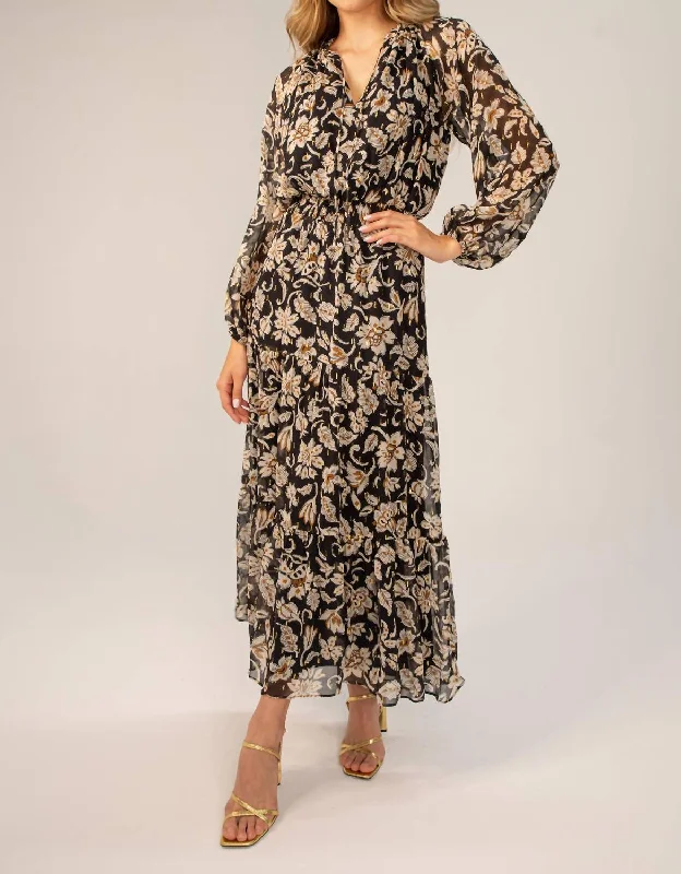 Hot Items Sophie Maxi Dress In Black/bronze Limited - Edition Drops