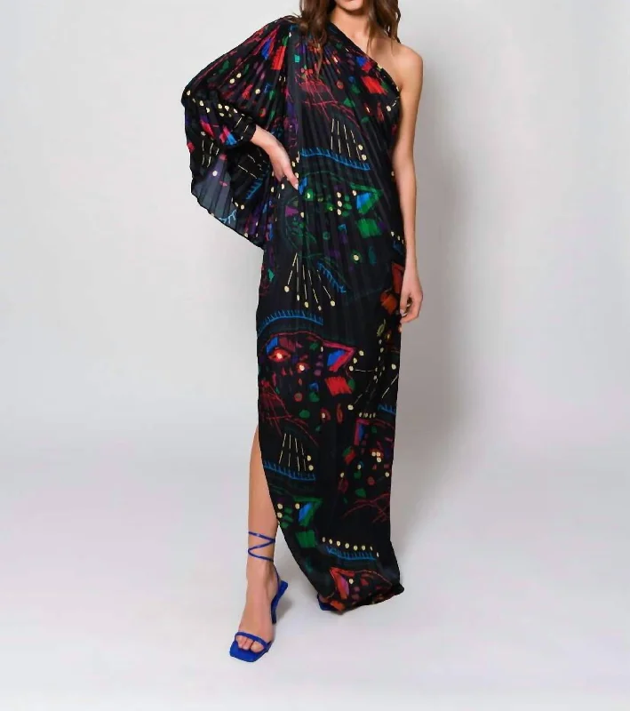 Flash Sale, Don'T Miss Diva Maxi Dress In Multicolor Jaguar Satin Feminine Elegance