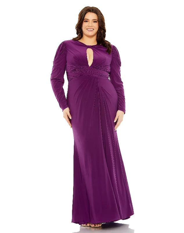 Hot Picks Mac Duggal 77119 Plus Size Long Sleeve Formal Dress Contemporary Chic