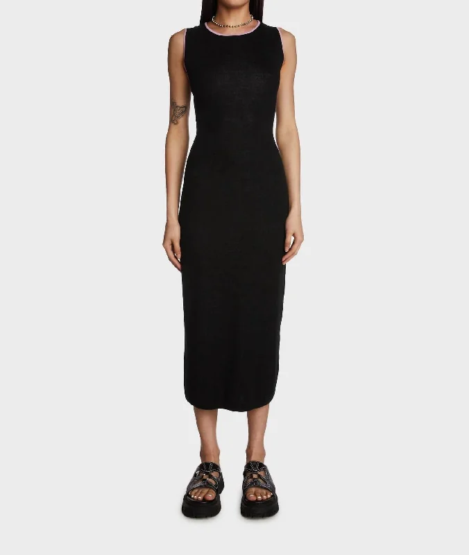 Daring Fashion Promotions Flower Cut Out Midi Dress In Black/lilac Vintage Elegance