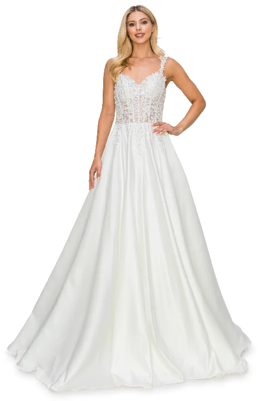Feminine Style Promotions Applique Illusion Satin Gown by Cinderella Couture 8041J Score Big On Glamorous Red - Carpet Styles