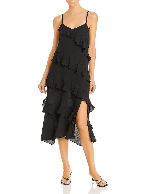 Cozy Chic Promotions Kristina Womens Ruffled Split Hem Maxi Dress Weekend Special