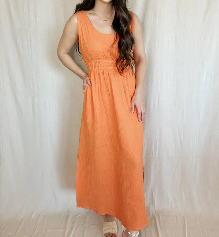 Imeless Style Malibu Midi Dress In Orange Flash Sale