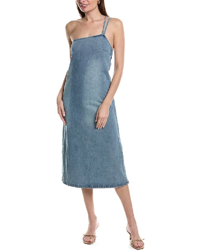 Vintage-Modern Style Offers Moonsea Denim Midi Dress Final Clearance