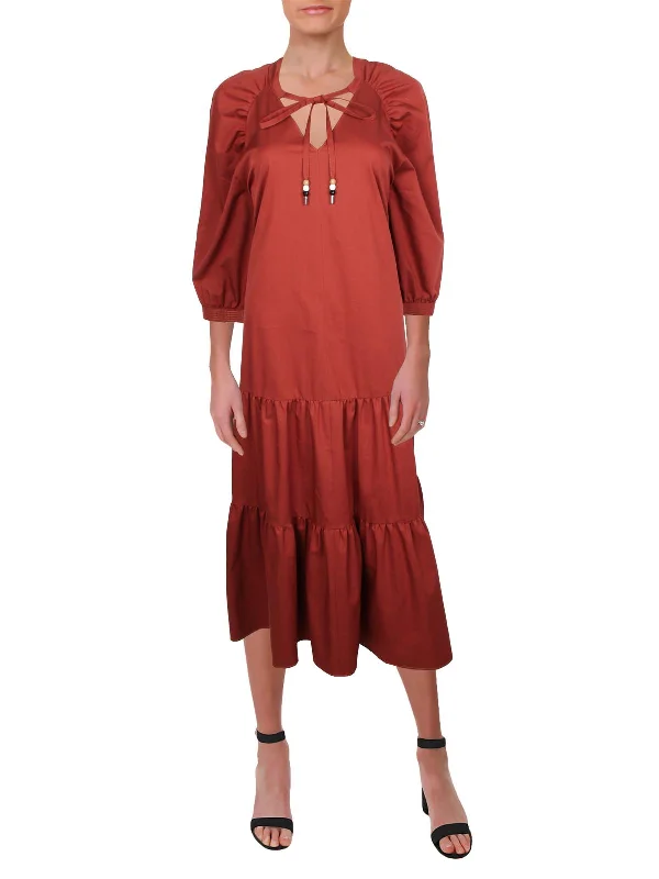 Break Fashion Norms Depera Womens Tiered Tea Length Maxi Dress Artful Design