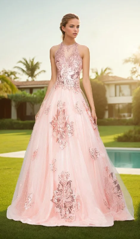 Imeless Style High-Neck Long Prom Ball Gown: Chicas DR7008 Score Big On Glamorous Red - Carpet Styles