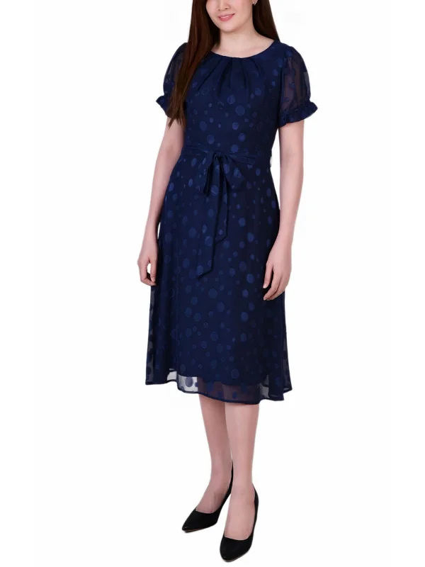 Chic & Modern Sales Womens Knee Length Tie Waist Midi Dress Casual Weekend Relaxed Style