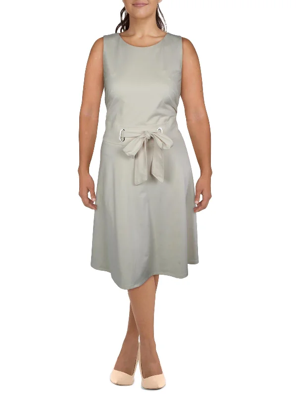 Elegant Fashion Offers Womens Tie Waist Calf Midi Dress Weekend Special