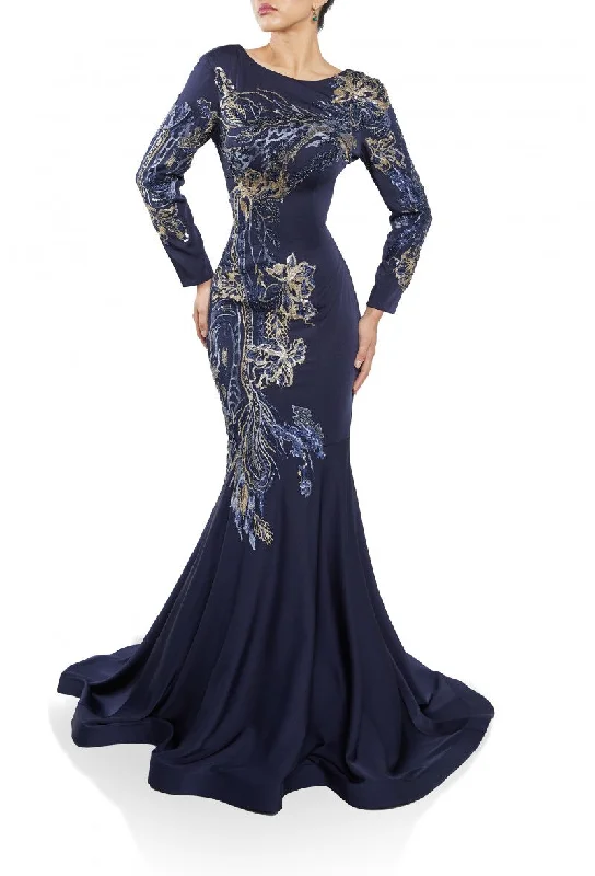 Final Sale Terani Couture 242M3331 Formal Long Sleeve Mermaid Dress Vintage Charm