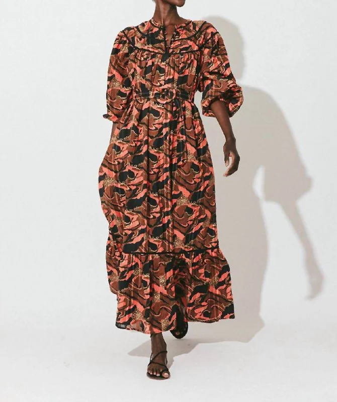 Bid Farewell To The Old Season Sabine Midi Dress In Canyon End - Of - Month Blowout