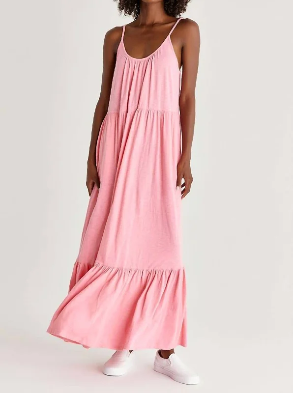 Bold Fashion Sales Lido Slub Maxi Dress In Flamingo Save On Classic Elegant Styles