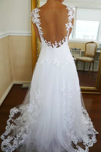 Polished Style Deals Cap Sleeve V Neck A-line Long Lace Dress Elevated Style