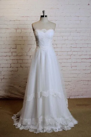Comfort Meets Fashion Sweetheart Sleeveless A-Line Tulle Dress With Lace Edging Score Big On Glamorous Red - Carpet Styles