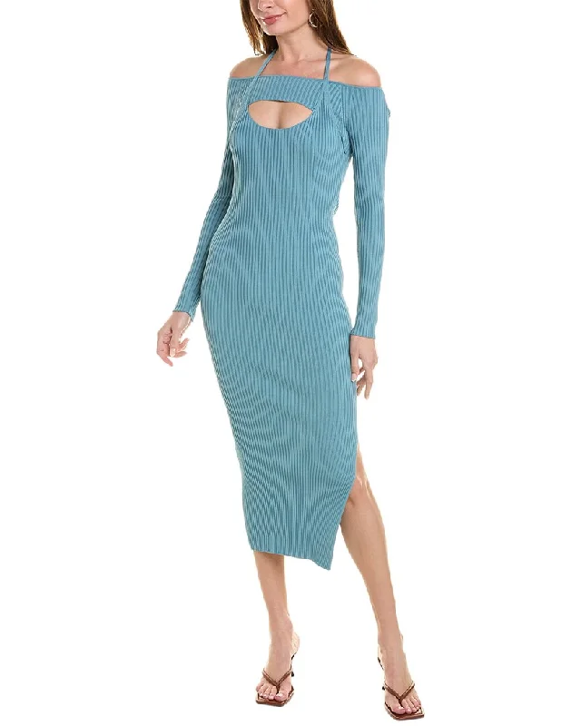 Sophisticated Fashion SIMKHAI Halter Midi Dress Grab Romantic Date - Night Styles Now