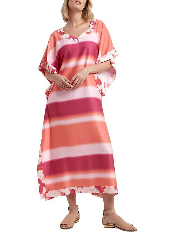 Sophisticated Fashion Womens Striped Caftan Maxi Dress Vintage Elegance