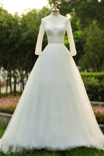 You'Ll Love Us Because Ball Gown V-Neck Illusion Illusion Brush Train Backless Zipper Illusion Tulle Dress Effortless Comfort