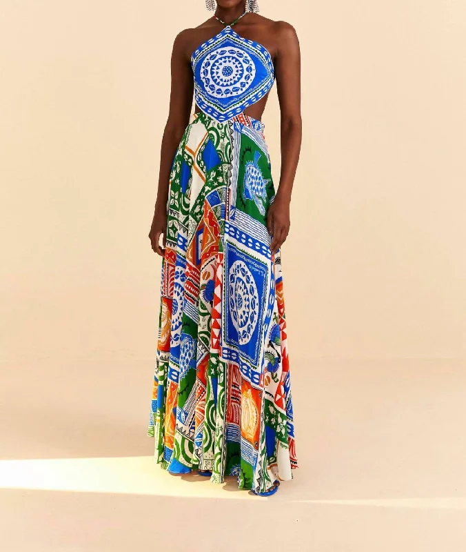 Style Upgrade Pitta Maxi Dress In Patterned Romantic Flair