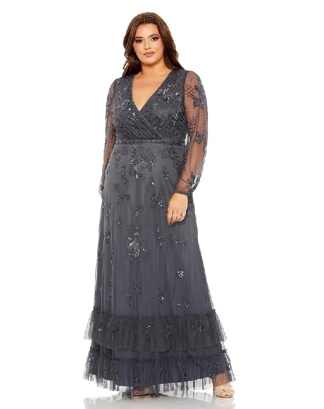 Limited-Time Offer Mac Duggal 9247 Long Sleeve Formal Plus Size Dress Feminine Elegance