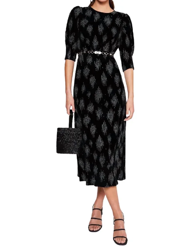 New Arrivals Lucile Midi Dress In Black Sophisticated Cut