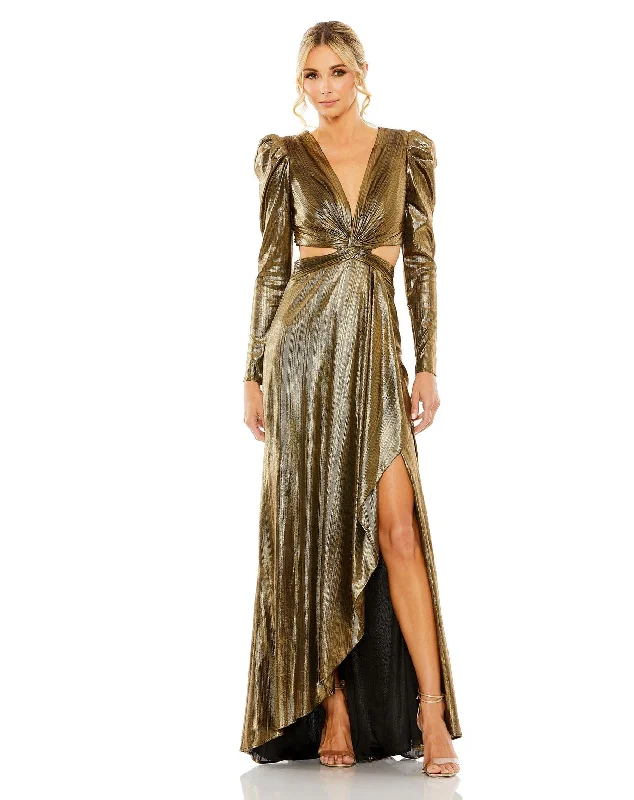 Fall Sale, Prices Drop Mac Duggal 27060 Long Sleeve Metallic Formal Evening Dress Flash Sale