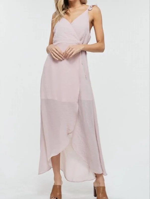 Casual Fashion Samantha Surplice Maxi Dress In Mauve Dreamy Draping