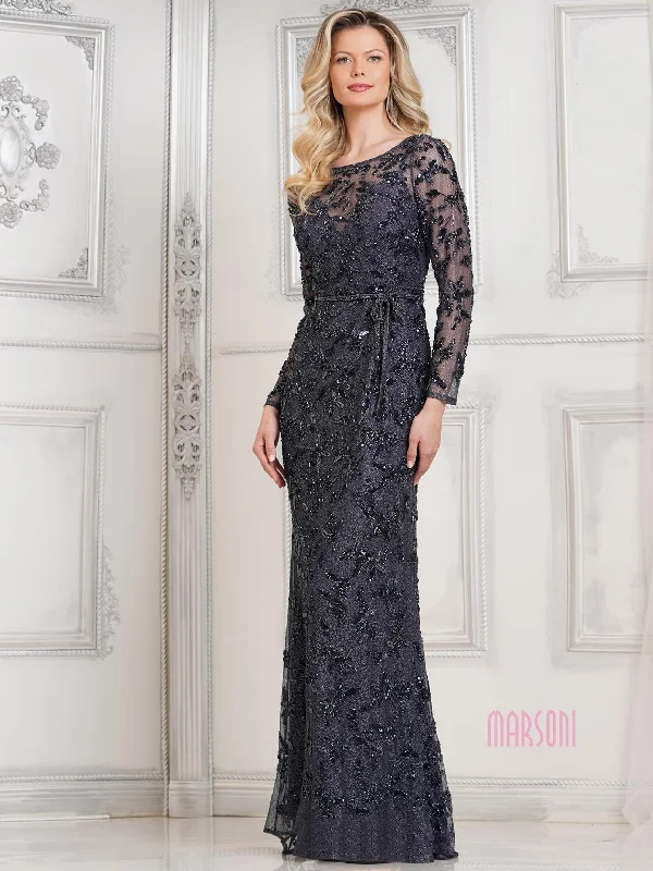 Seasonal Picks Marsoni MV1321 Long Sleeve Mother of the Bride Formal Dress Urban Sophistication