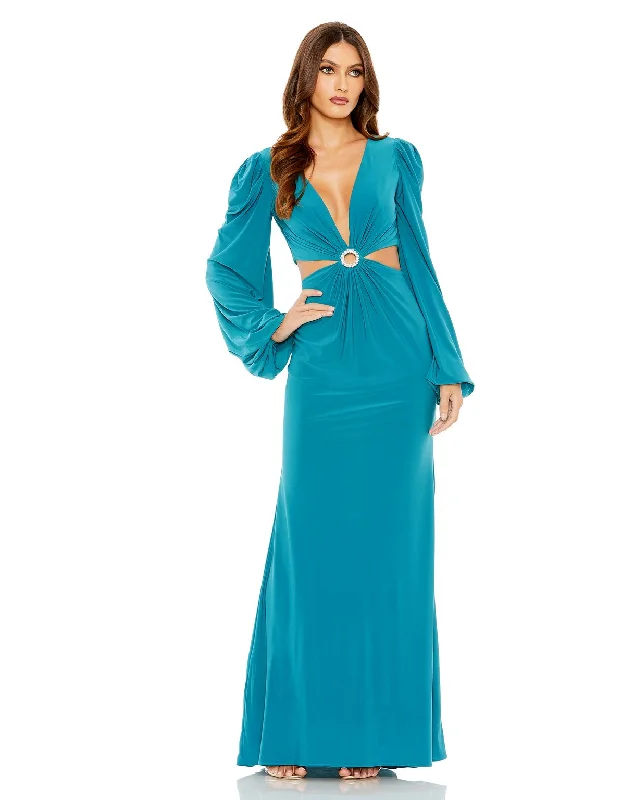 Winter Warehouse Sale Mac Duggal 26727 Long Sleeve Formal Evening Dress Grab Romantic Date - Night Styles Now