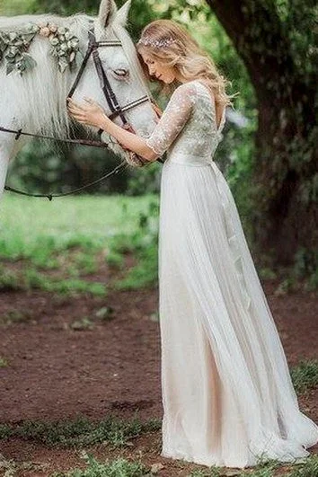 Mega Sale A-Line Tulle and Lace Wedding Dress Bold Silhouette