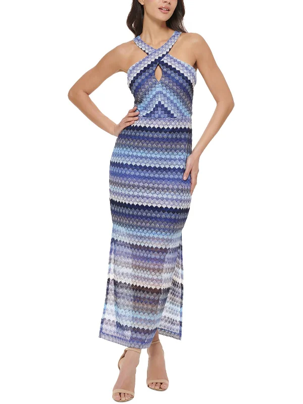 Stylish Statements Womens Halter Long Maxi Dress Soft Textures