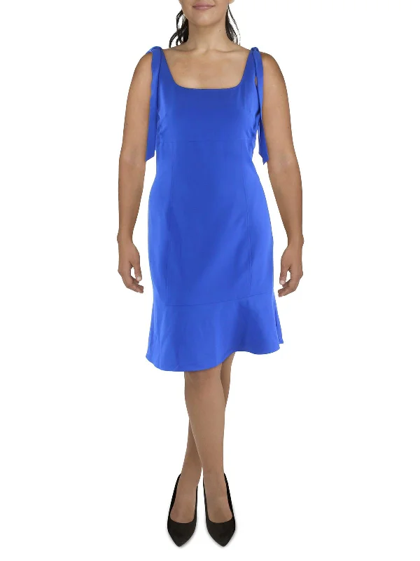 Additional Time-Limited Offers Womens Tie Shoulder Scoop Neck Midi Dress Chic Urban Fashion Look