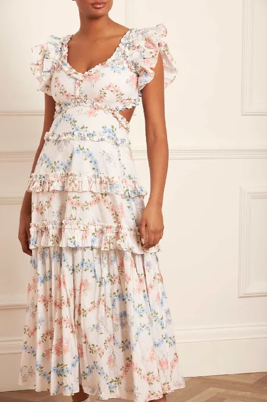 Flirty Fashion Discounts Dancing Daisies Cotton Backless Ankle Gown Score Big On Glamorous Red - Carpet Styles