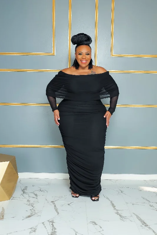 Bold Style Discounts Black It's All Ruched Dress