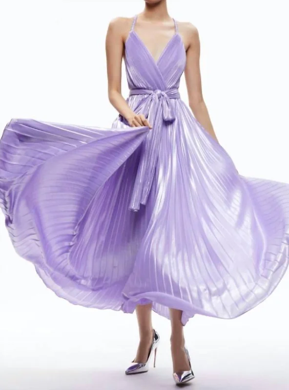 Forward Trendsetter Arista Crossback Pleated Maxi Dress In Solstice Classic Charm