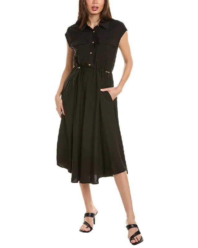 Find Your Unique Flair Ellen Tracy Drawcord Waist Midi Dress Effortless Style