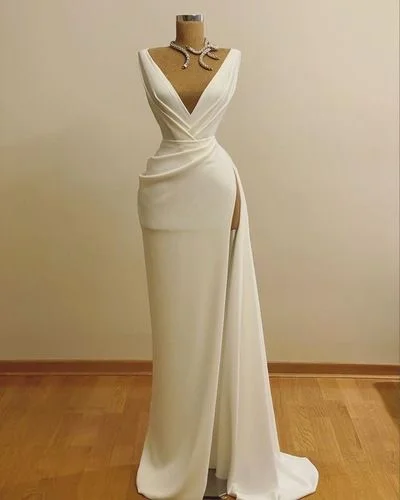 Exclusive Designer Style Deals V Neck Slit Side Long Prom Dresses Evening Gown S23456 Nordic Minimalist Home Look