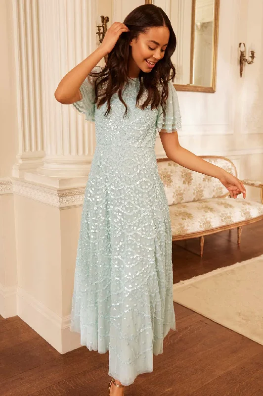 Polished Style Deals Deco Dot Gloss Ankle Gown Limited - Edition Drops
