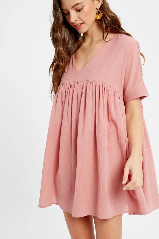 Limited Stock, Grab Yours Today So Sweet Babydoll Dress, Rose Dust