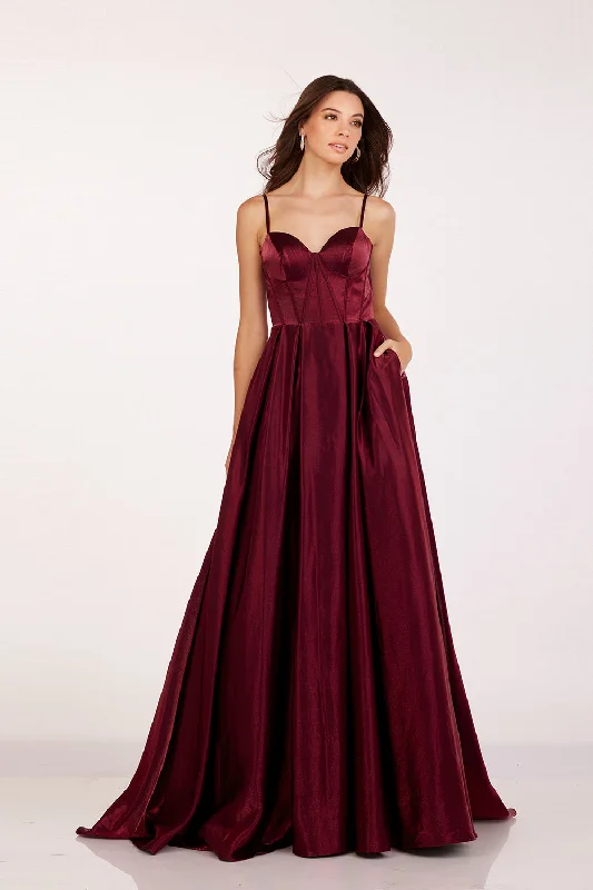 Huge Discounts This Week Satin Sleeveless A-line Gown by Abby Paris 90224 Effortless Comfort