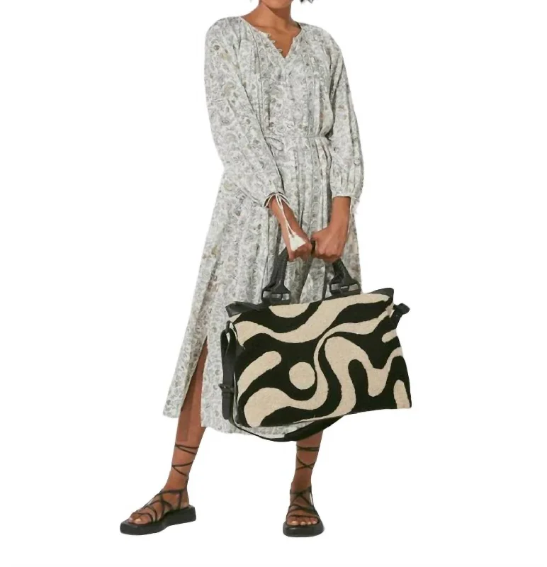 Playful Fashion Offers Aaliyah Kaftan Midi Dress In Ornate Paisley Block Print Contemporary Elegance