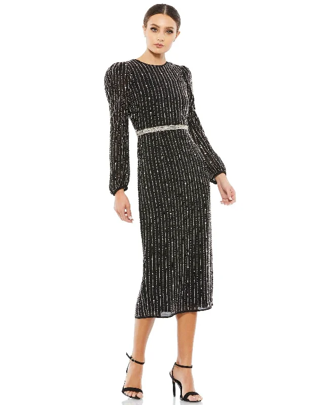 Urban Elegance Deals Black 14 Mac Duggal 93622 Short Cocktail Long Sleeve Dress Sale Alluring Design