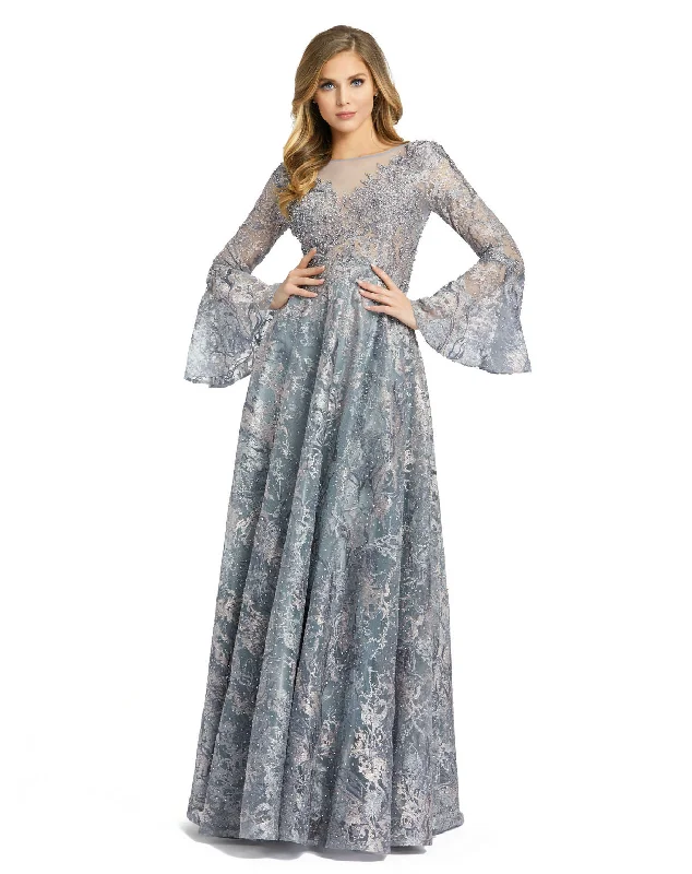 Chic Styles Mac Duggal 20258 Long Sleeve Formal Mother of the Bride Dress Lightweight Fabric