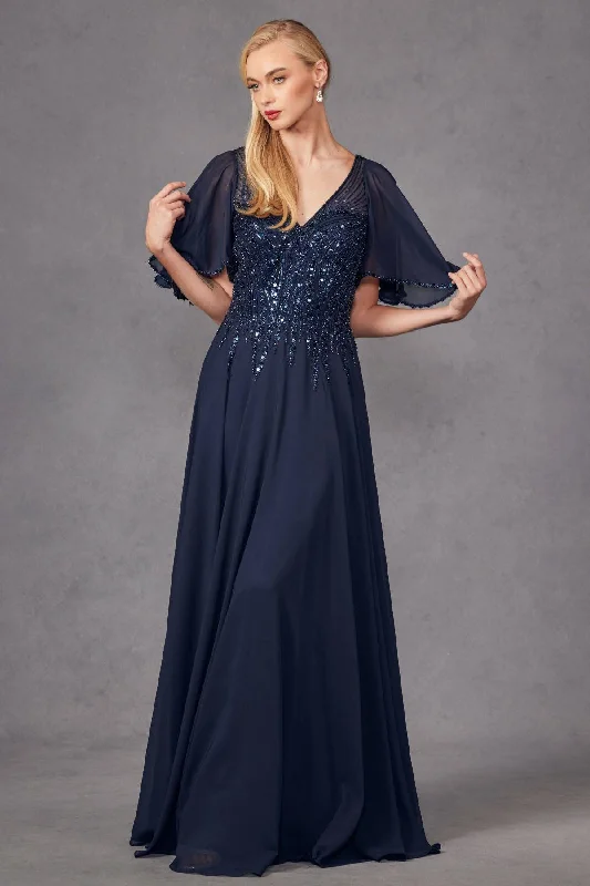 Classic Women's Apparel Chiffon Sleeves Deep V-Neck Embroidered Sequin Long Mother Of The Bride Dress JTJTM14F Classic Women's Apparel Chiffon Sleeves Deep V-Neck Embroidered Sequin Long Mother Of The Bride Dress JTJTM14F