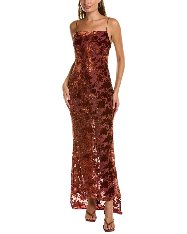 Elegant Style o.p.t Velvet Burnout Maxi Dress Early Access To Art Deco Styles Sale