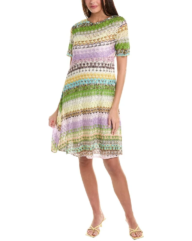 Premium Fashion Missoni Lace-Effect Knit Midi Dress Disco - Inspired Retro Dance Look