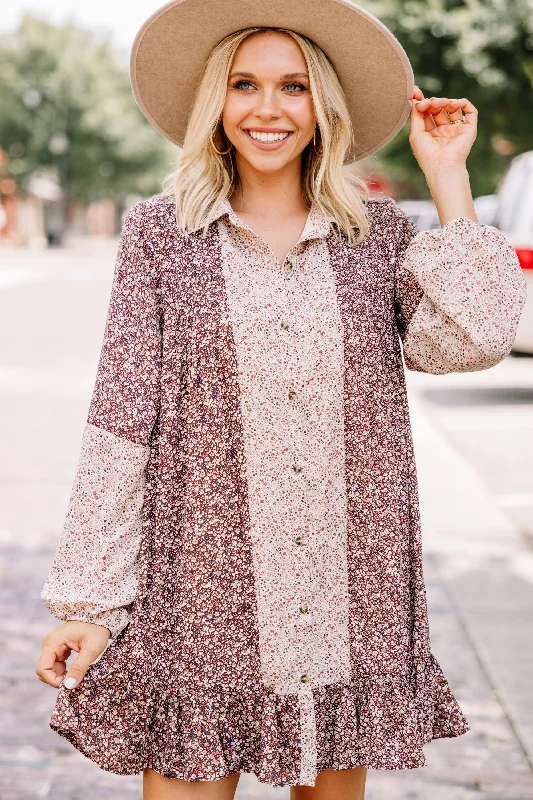 New Styles Just In The Good Life Brown Ditsy Floral Dress Effortless Comfort