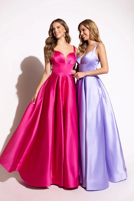 You'Ll Love Us Because Satin Sleeveless A-line Gown by Lucci Lu 1259 Minimalist Chic