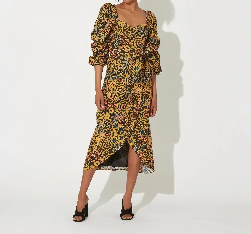 Fashion Deal Solange Midi Dress In Matisse Bold Patterns