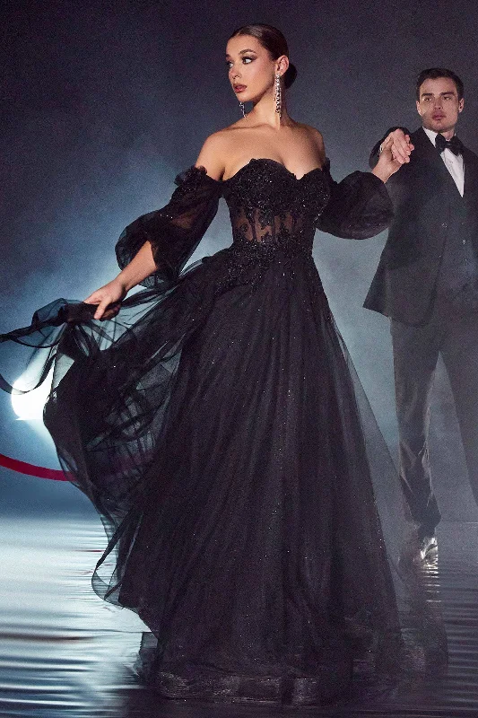 Stylish Loungewear for Women Corset Strapless Sheer Sweetheart Appliqué Laced Glittery A-line Long Prom & Ball Dress CDCD948 Stylish Loungewear for Women Corset Strapless Sheer Sweetheart Appliqué Laced Glittery A-line Long Prom & Ball Dress CDCD948