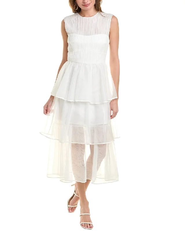Luxury Fashion Discounts SIMKHAI Benton Silk Midi Dress Now On Sale For Chic Urban Styles