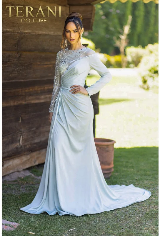 Flash Sales Terani Couture 232E1335 Long SleeveFormal Beaded Dress Luxury Style